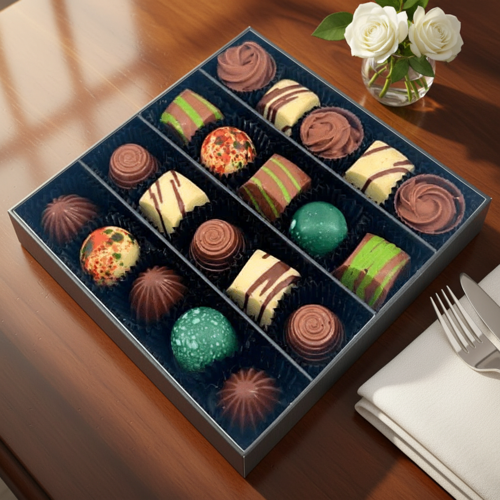 Pralines in prestige boxes
