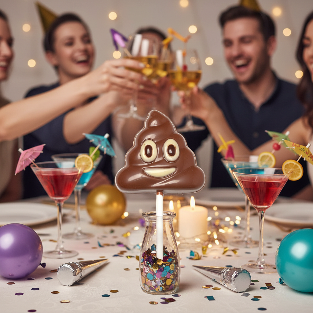 Milk chocolate emoji poo lollipop 30g