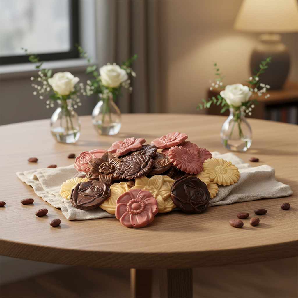 Mix of chocolate flowers 120g