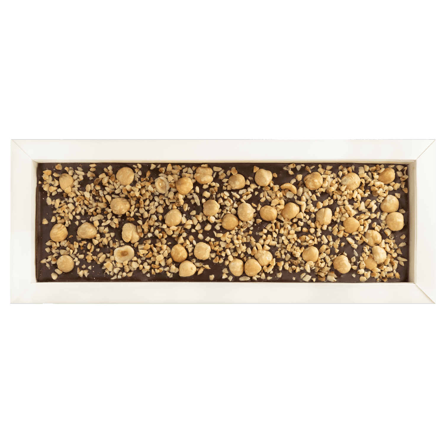 Fantasy dark chocolate bar 375 grs with Piedmont hazelnut chunks