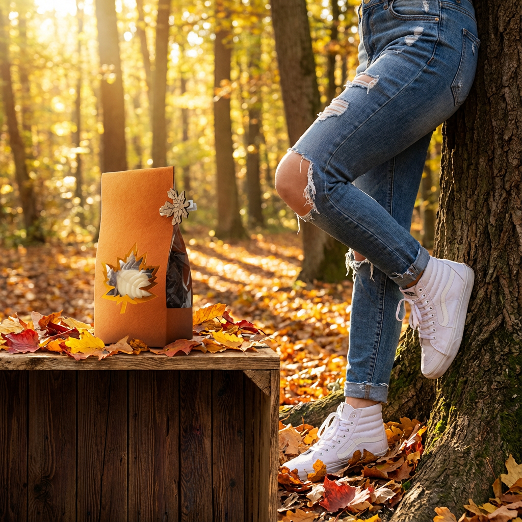 Mix of chocolate autumn leaves