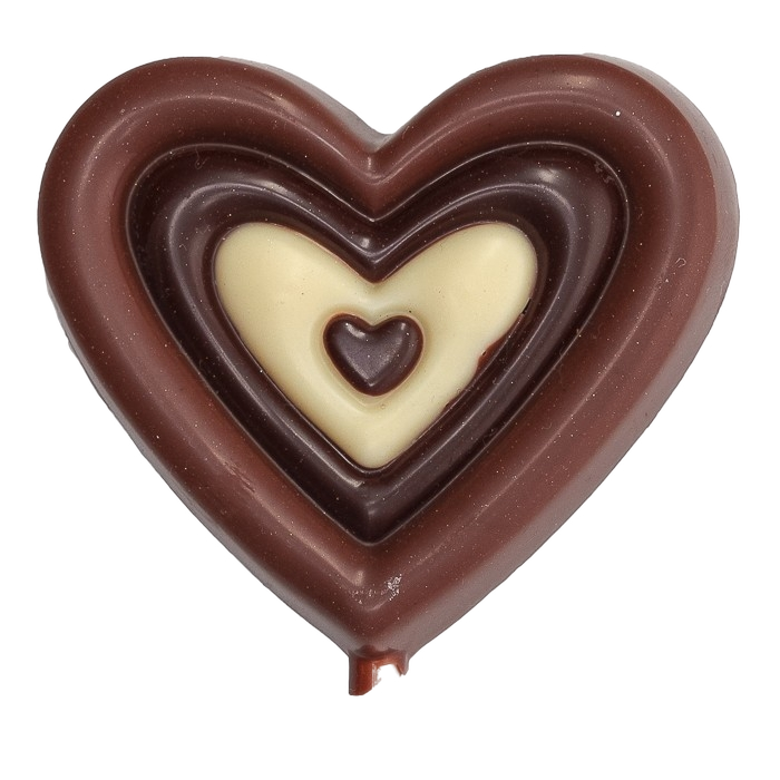 Three chocolates heart lollipop 20g