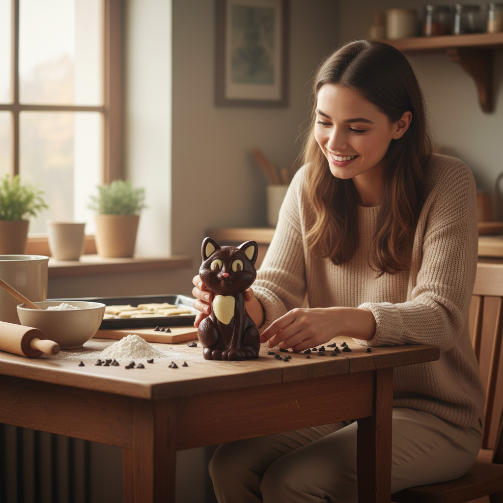 Dark chocolate cat 100g