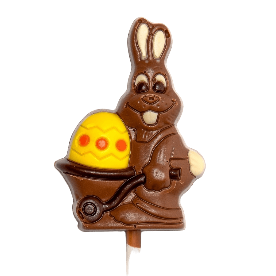 Milk chocolate bunny with egg lollipop 20g