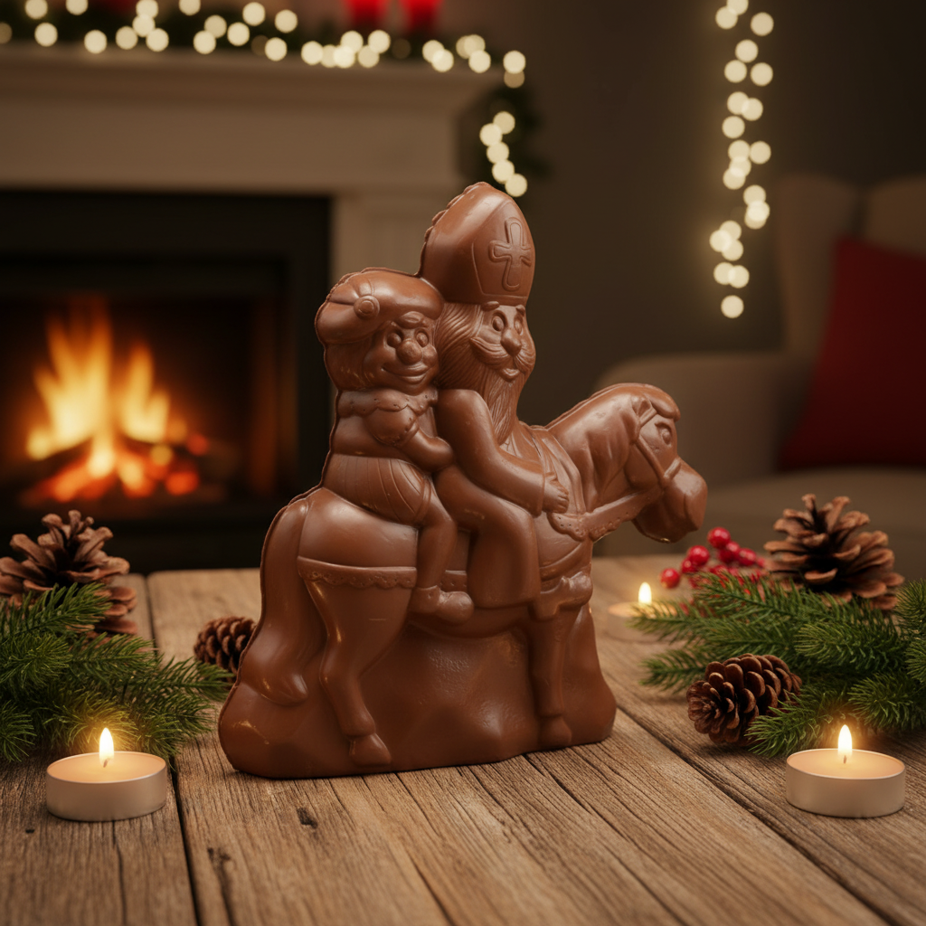 Milk chocolate Saint Nicholas riding his horse 230g