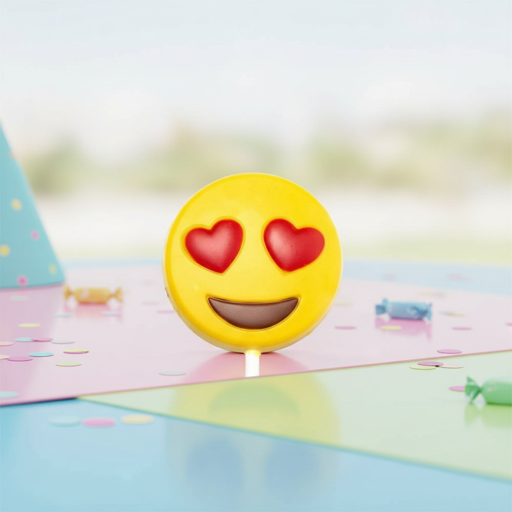 White chocolate emoji love lollipop 25g