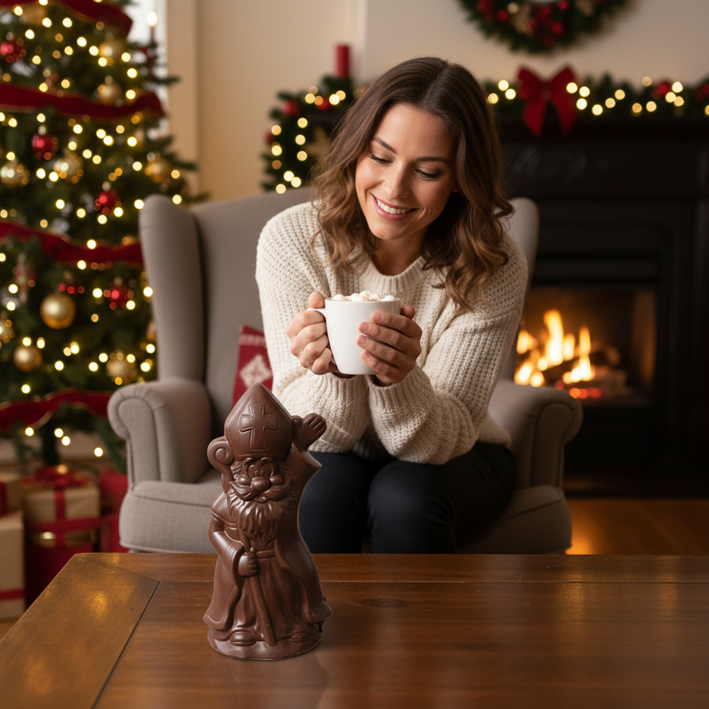 Dark chocolate Saint Nicholas with sceptre 250g