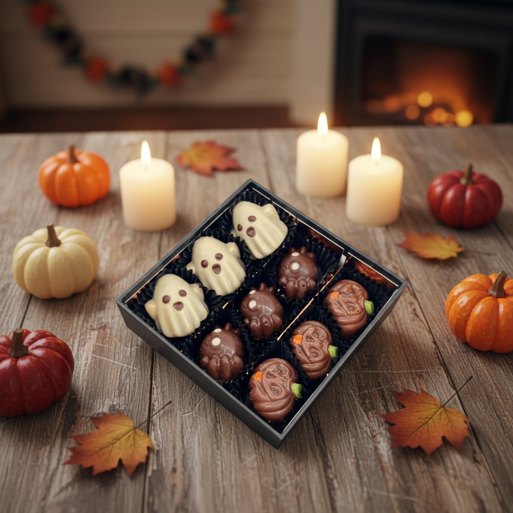 Halloween box of 9 Belgian pralines 135g