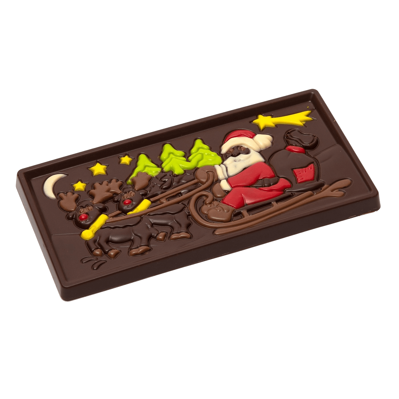 Dark chocolate Santa on a sledge bar 105g