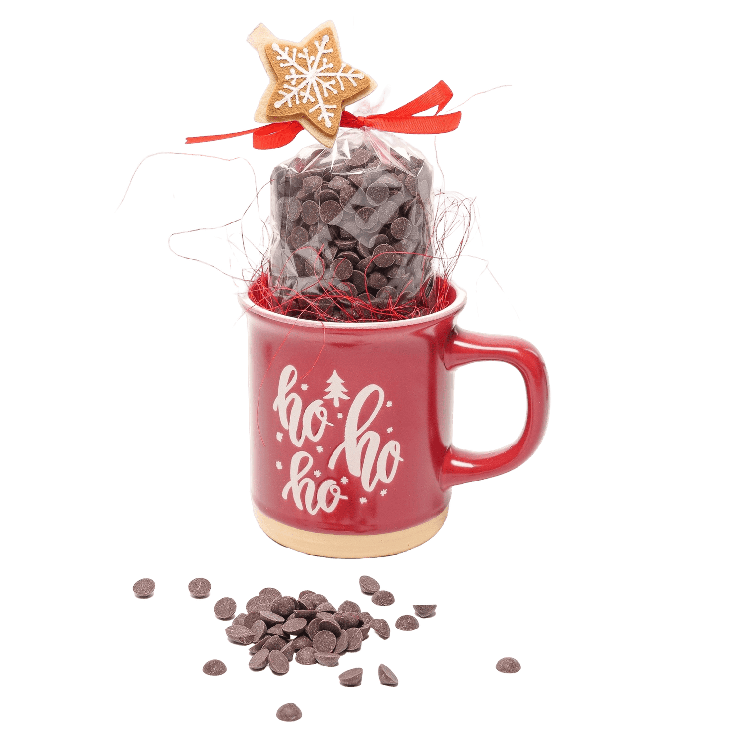 Dark chocolate drops in a Christmas mug 200g