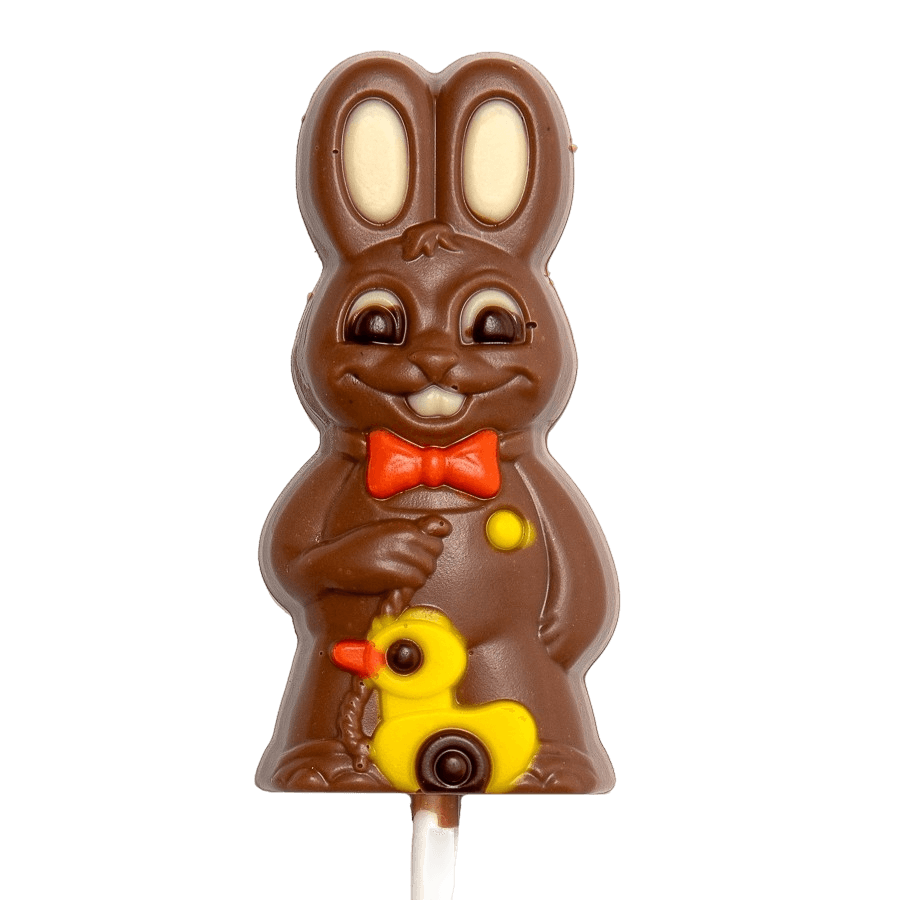 Milk chocolate bunny with duck lollipop 20g