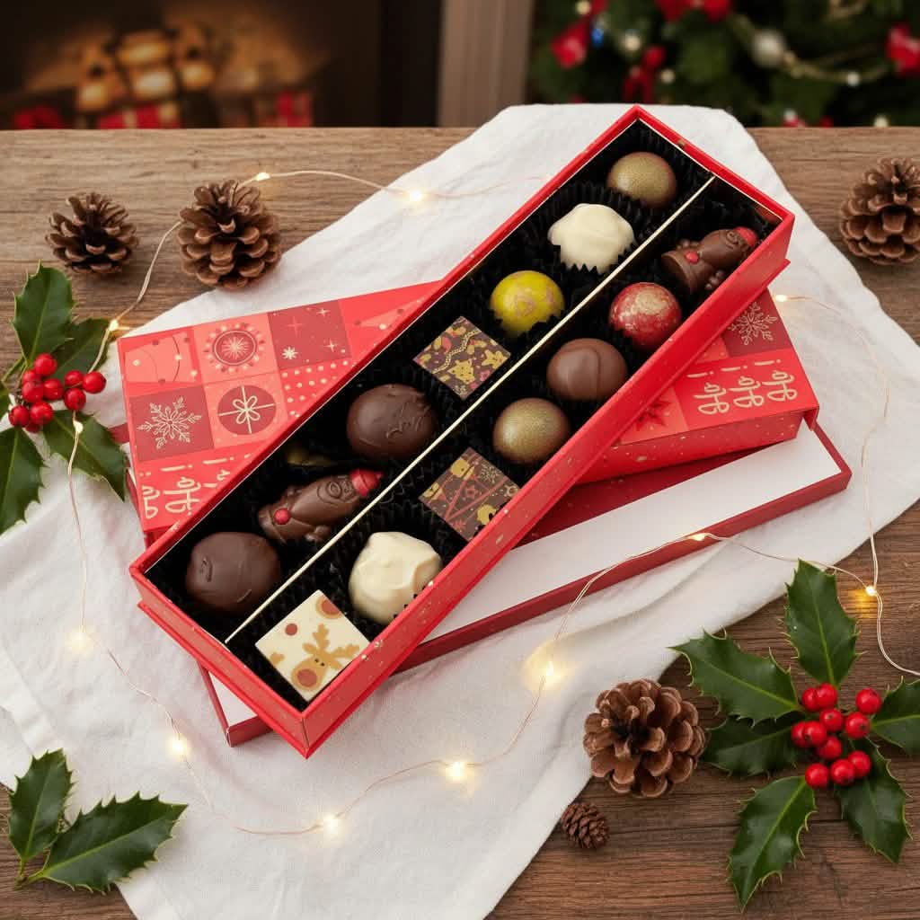 Christmas 14 pralines and truffles box ho-ho-ho 225g