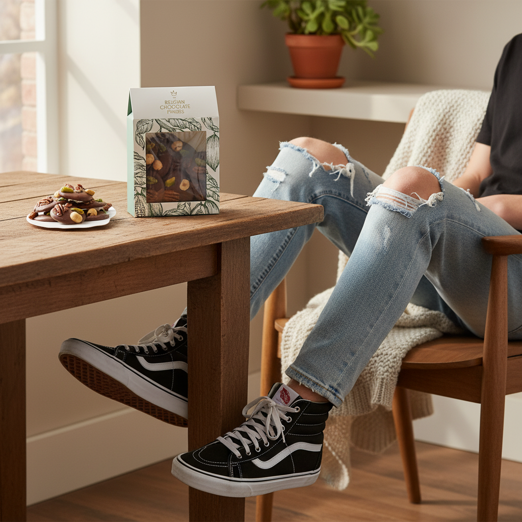 Milk chocolate mendiants with pecan, pistachio, raisin and hazelnut chunks