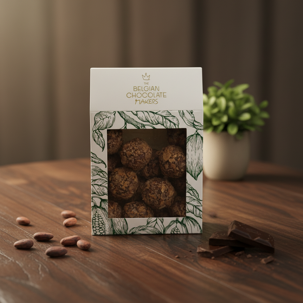 Pouch of Belgian truffles with feuilletine coating 160g