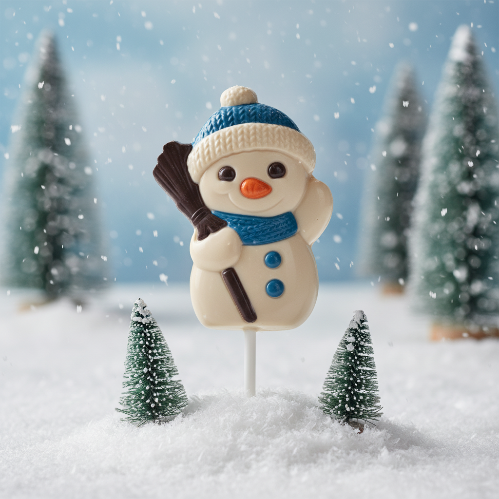 White chocolate snowman lollipop 25g