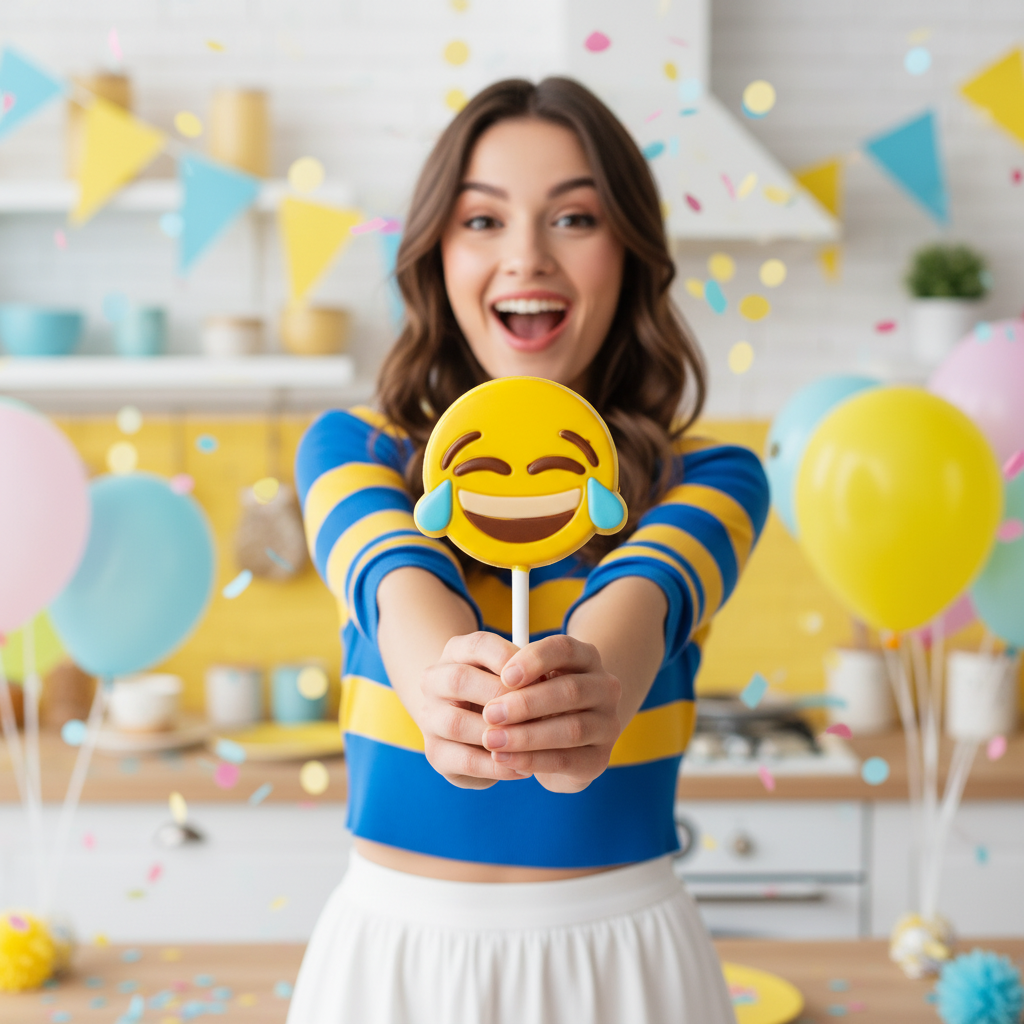 White chocolate emoji joy lollipop 30g