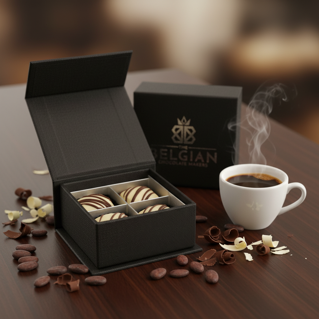 Luxury box of 4 caramel pralines