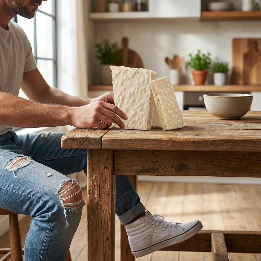 White chocolate broken bars with puffed rice