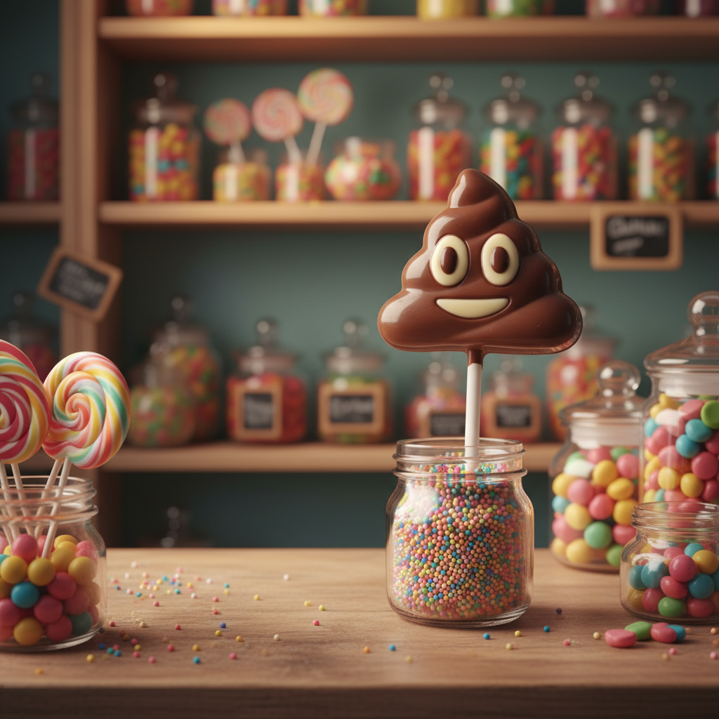 Milk chocolate emoji poo lollipop 30g