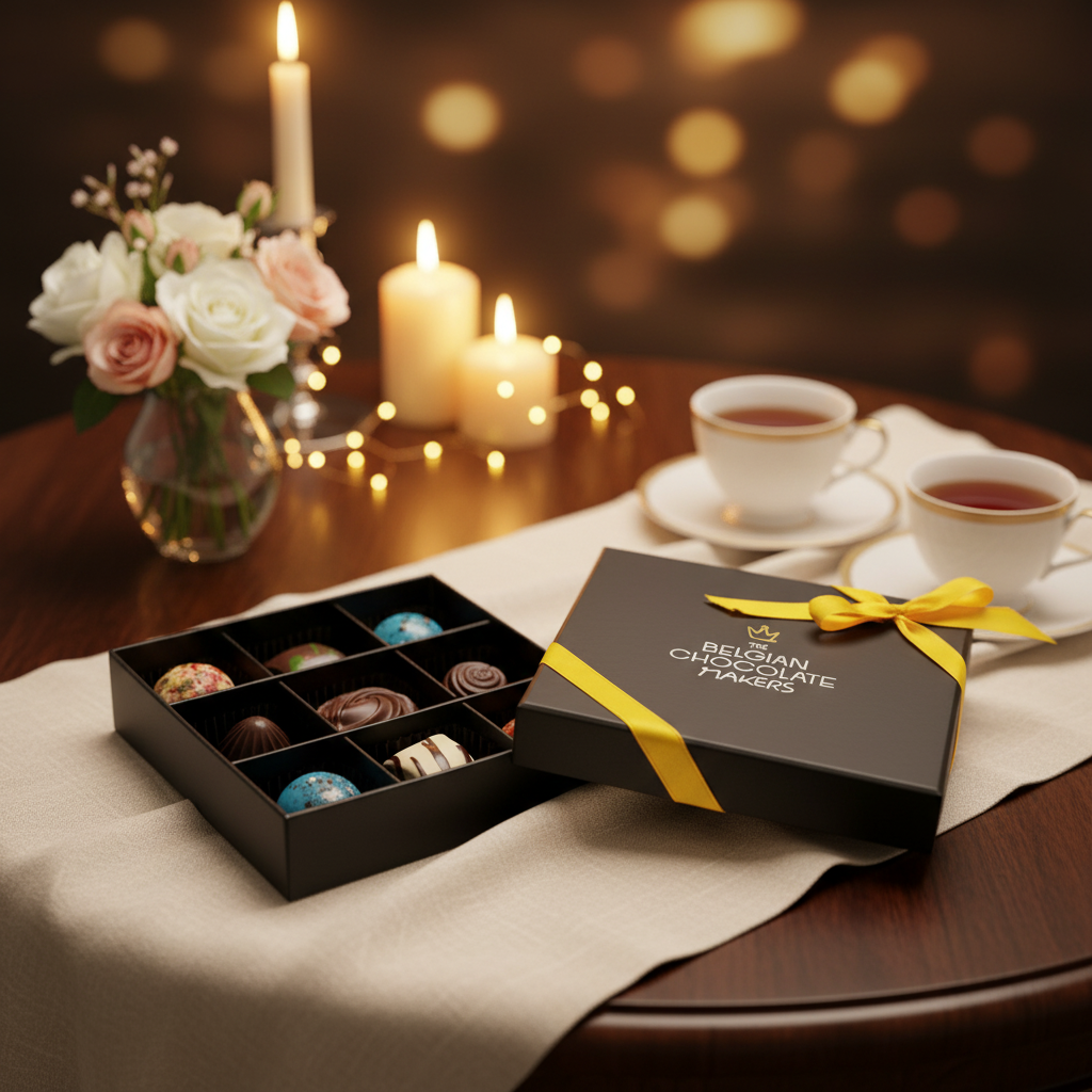 Black temptation box of 9 chocolate pralines 135g