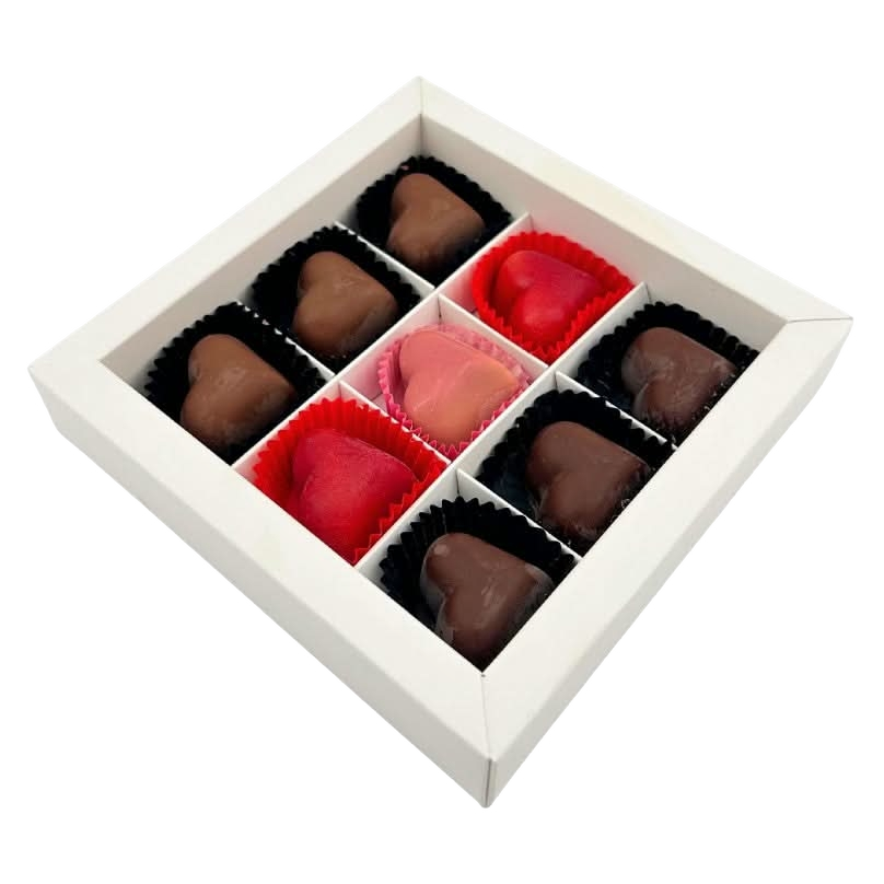 Love box of 9 Belgian pralines 135g