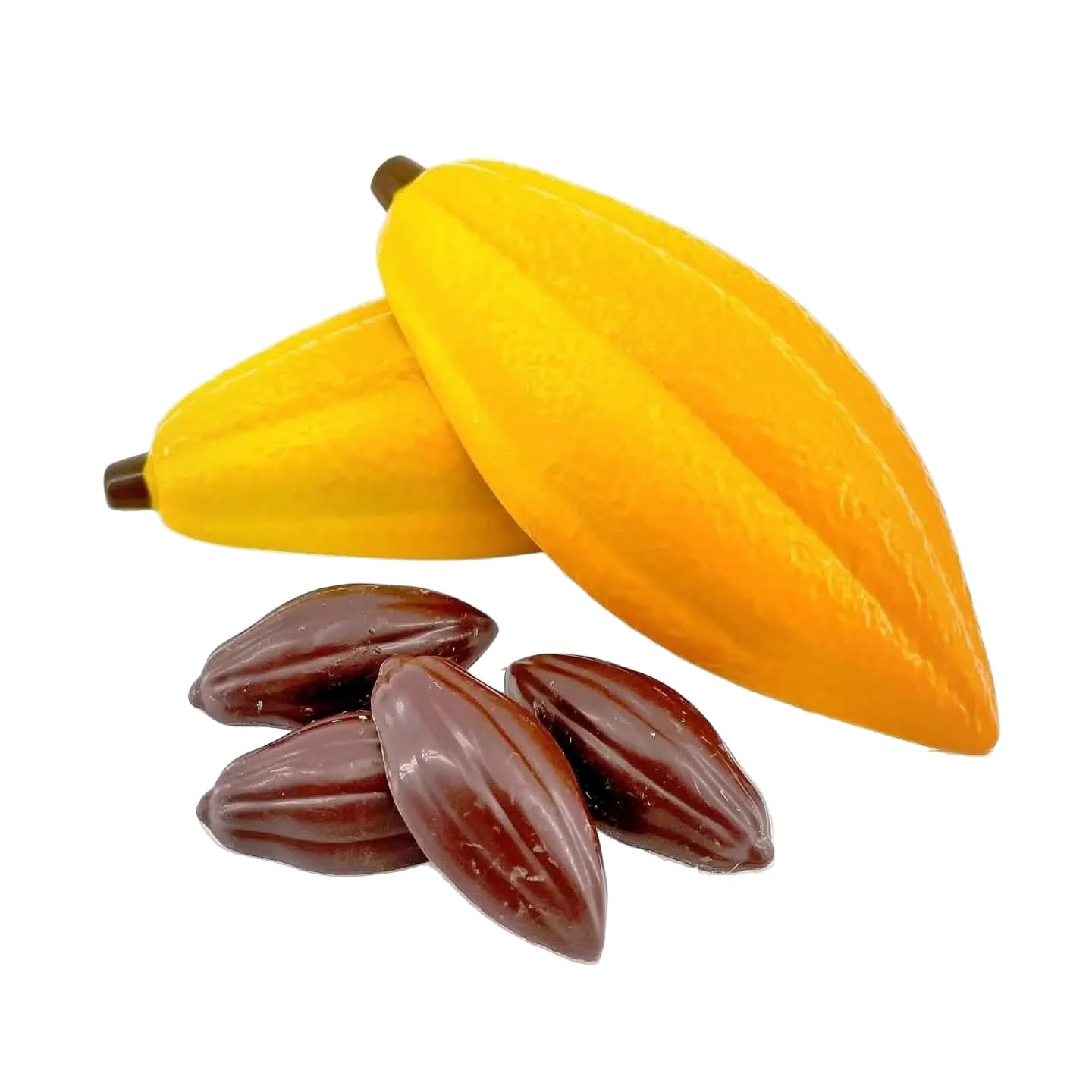 Milk chocolate cacao pod with pralines 100g