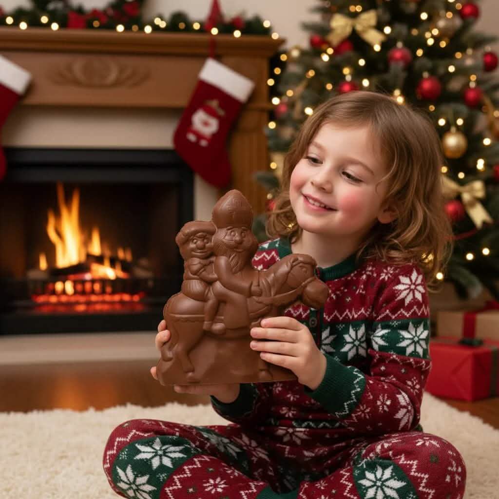 Milk chocolate Saint Nicholas riding his horse 230g